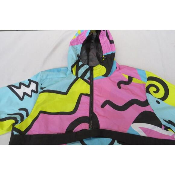 Reason Men’s RELAX ANORAK 80s Colorful Pullover Hoodie Windbreaker Jacket Large - Picture 11 of 16